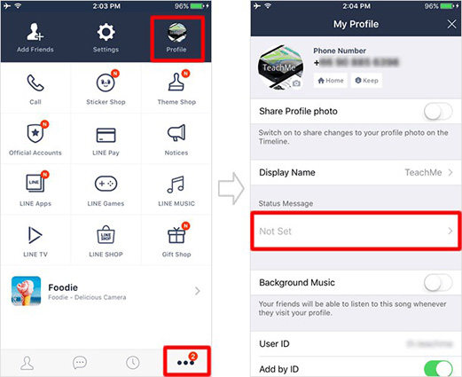 check status message line