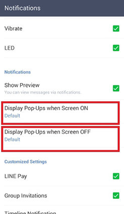 enable line notification message
