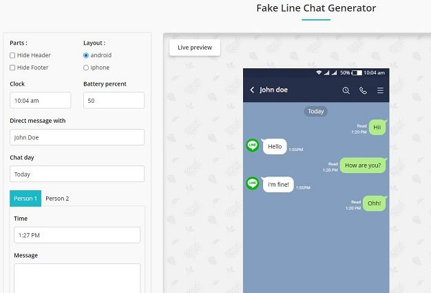 Generator fake chat Generate Fake