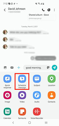 send scheduled message on samsung