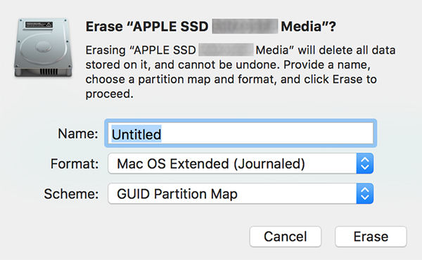 erase external hard drive mac format