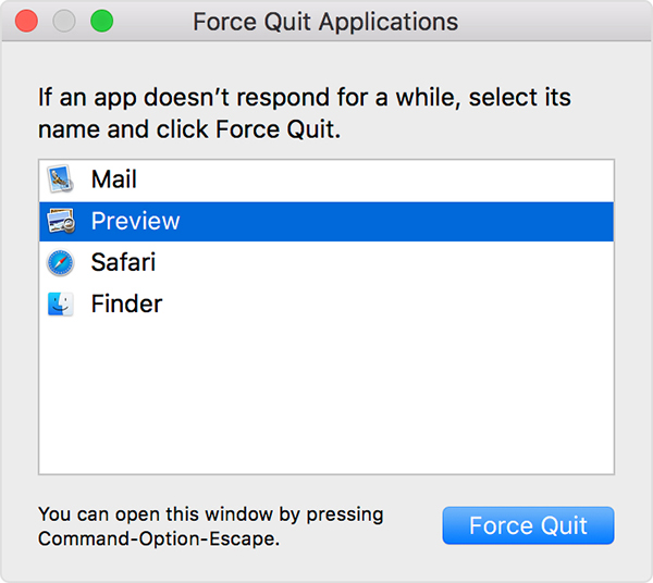 force quit applications on mac
