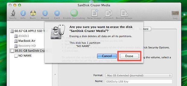 format sandisk usb flash drive mac