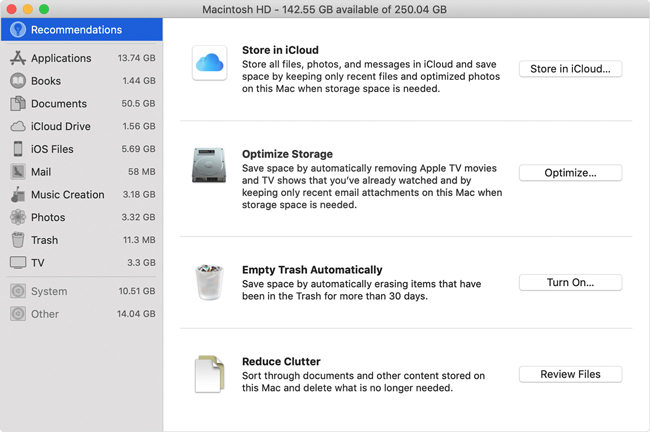 free up mac os storage space