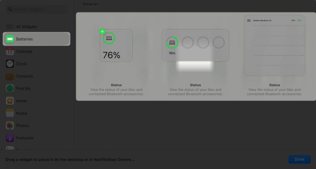 mac widget