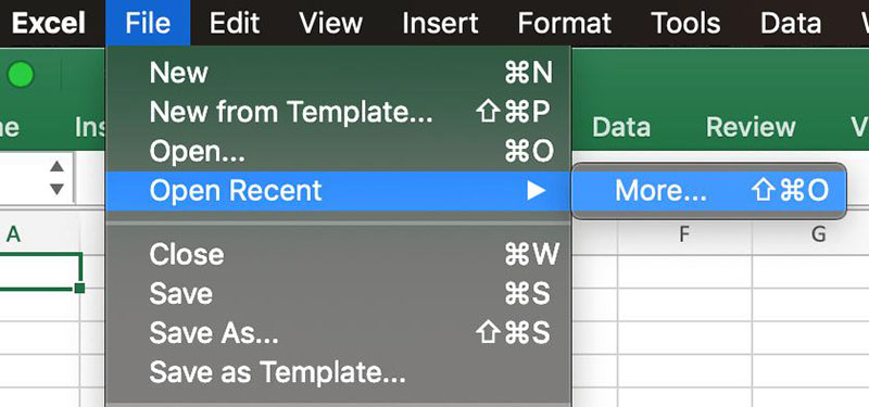 turn off recovery in excel for mac
