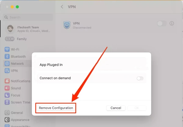 remove vpn configuration on mac