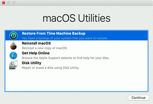 restore time machine