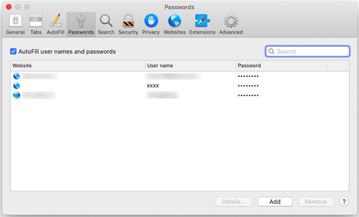 have multiple passwords saved for the same website mac