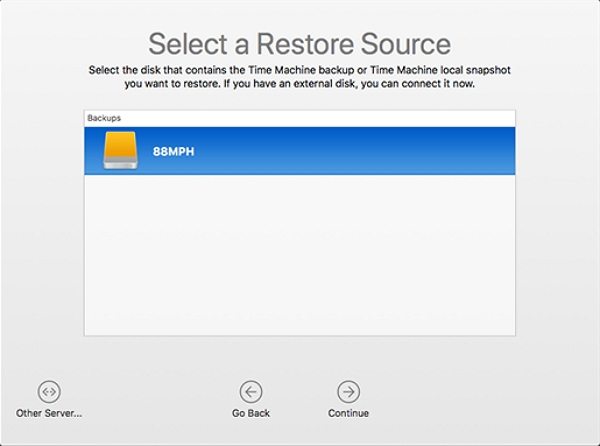select restore source