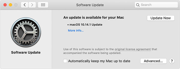 software updates pop-up