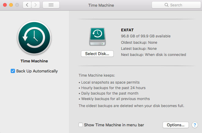 time machine backup