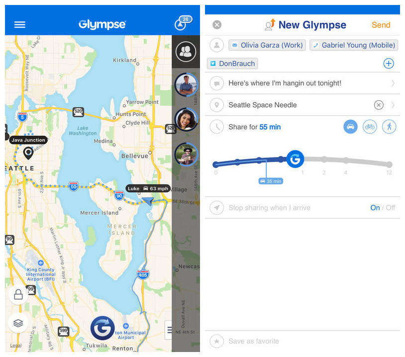 download glympse share gps