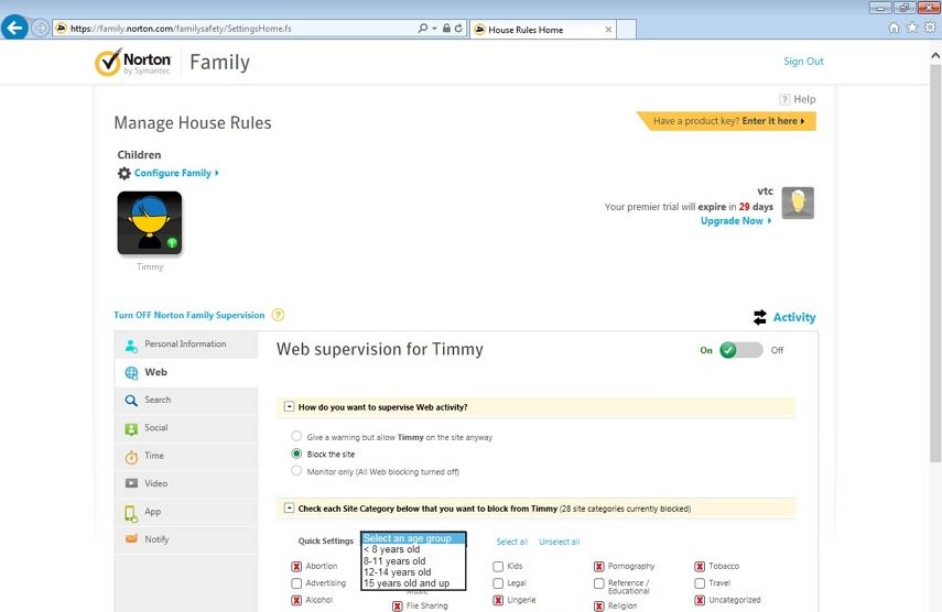 norton family parental control