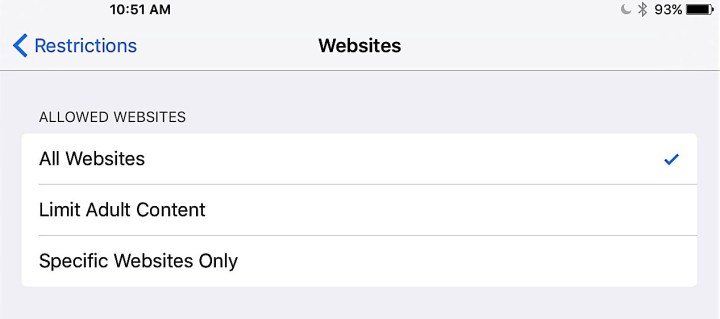 restrictions websites