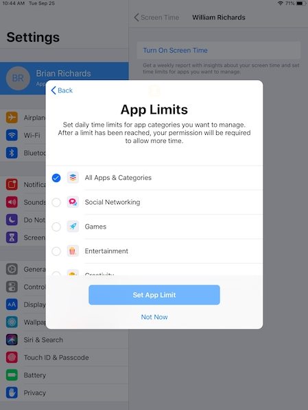 set app limits