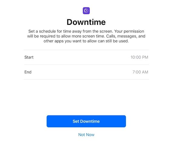 set up downtime