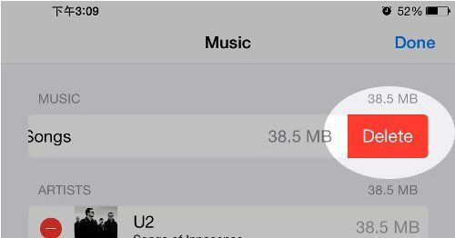 delete music on iphone 5s