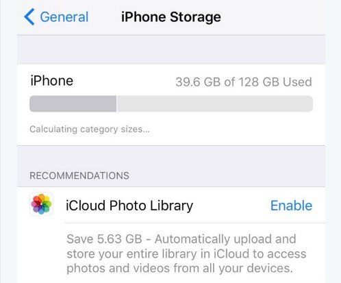 iphone storage