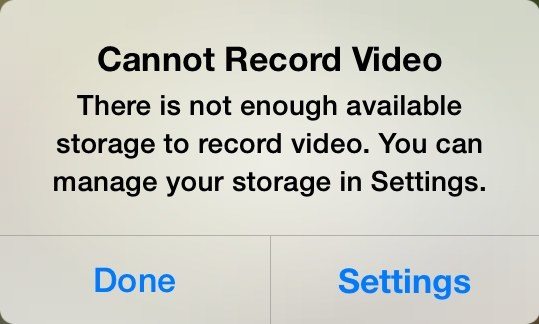 iphone out of storage