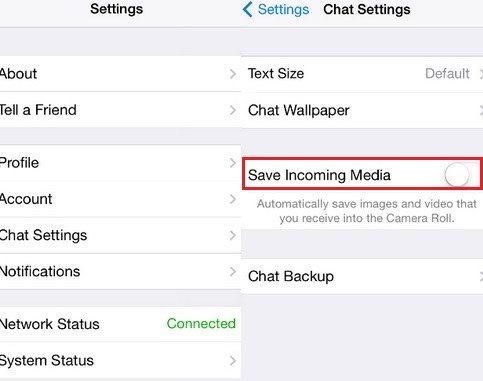 stop auto downloading whatsapp