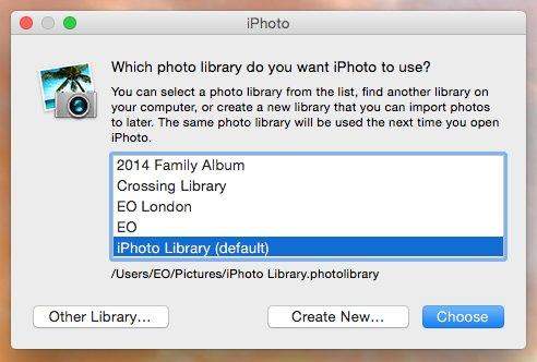 change iphoto library path