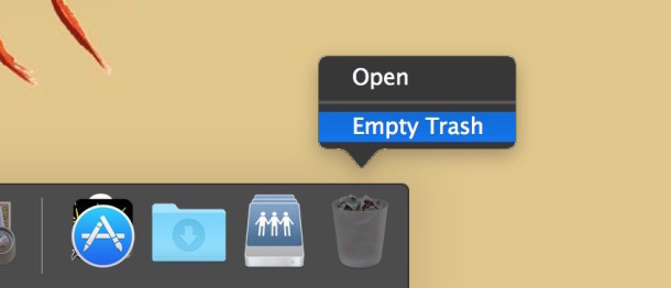 force empty trash on mac ocx 10.6.8