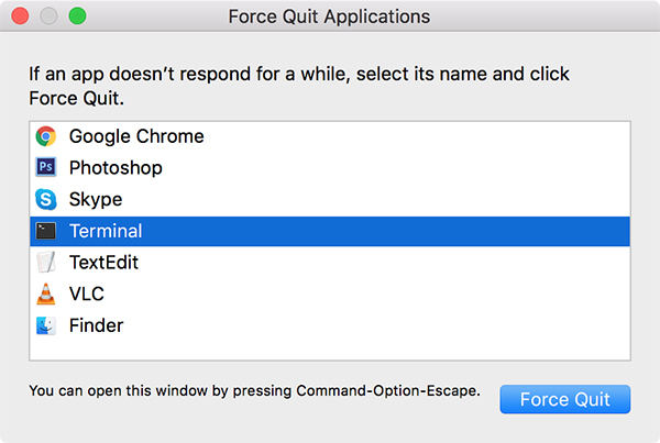 mac force quit app