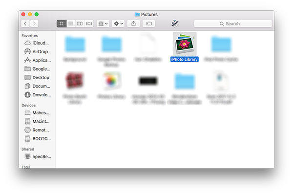 copy iphoto library to external hard drive