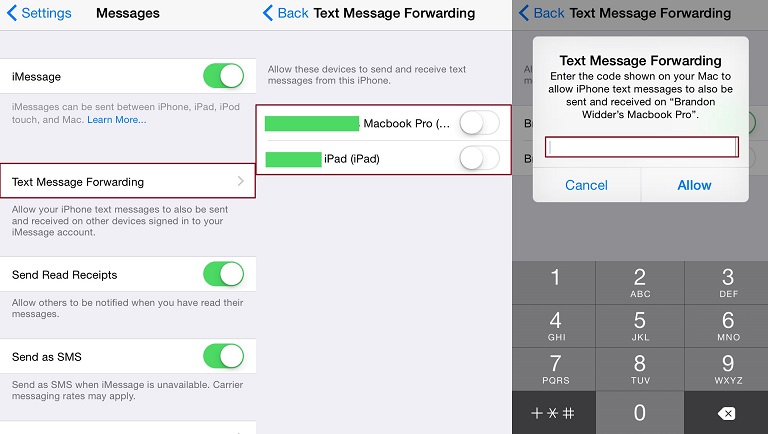 message forwading