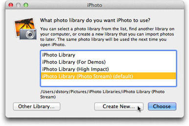 how change iphoto library