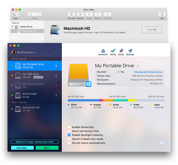 uninstall paragon ntfs for mac os x