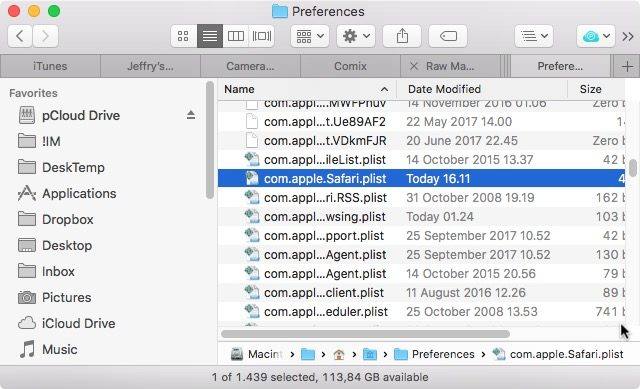 com apple safari plist