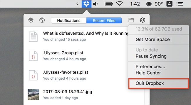 dropbox for mac not working