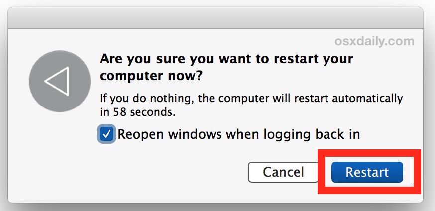 restart mac