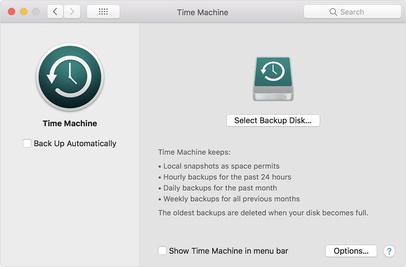 restore from time machine backup