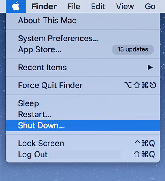 force shutdown macbook