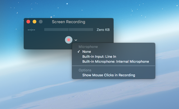 screen recording with audio quicktime