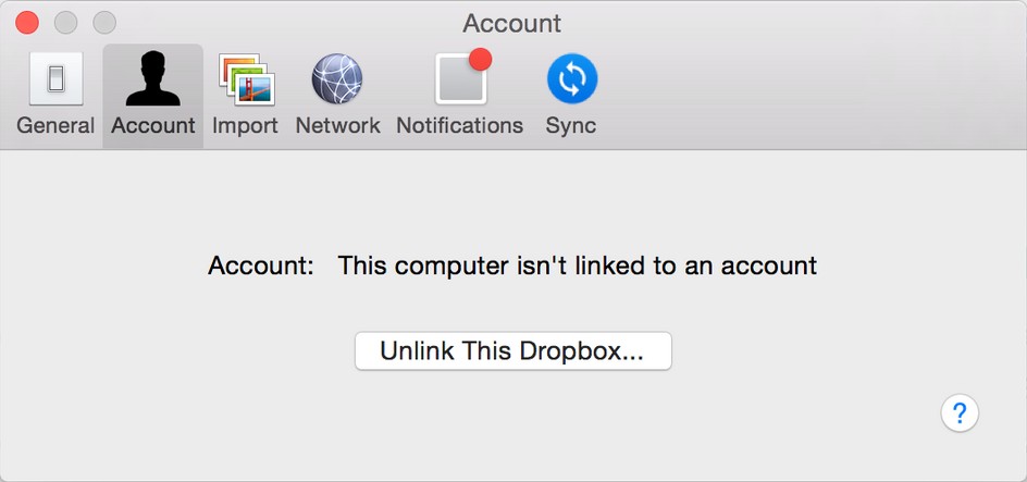 how to disconnect dropbox from macbook