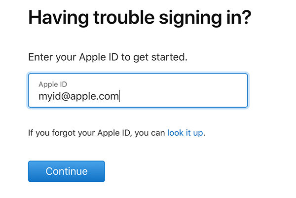 enter apple id