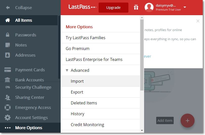 lastpass export to csv