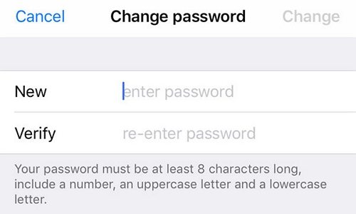 new itunes password