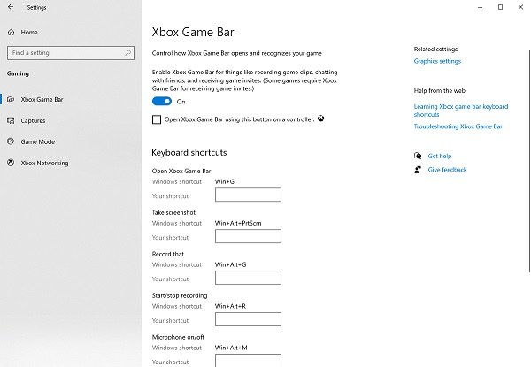 screenshot windows game bar