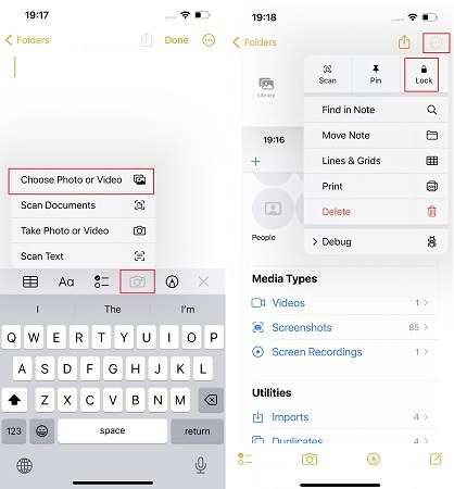 how to put a password on hidden photos iphone - use notes app