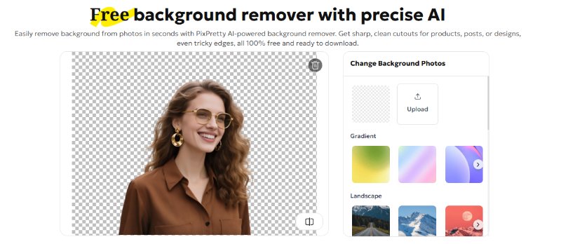 PixPretty’s AI automatically removes the background 