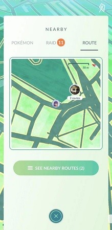pokemon go itinéraires à proximité