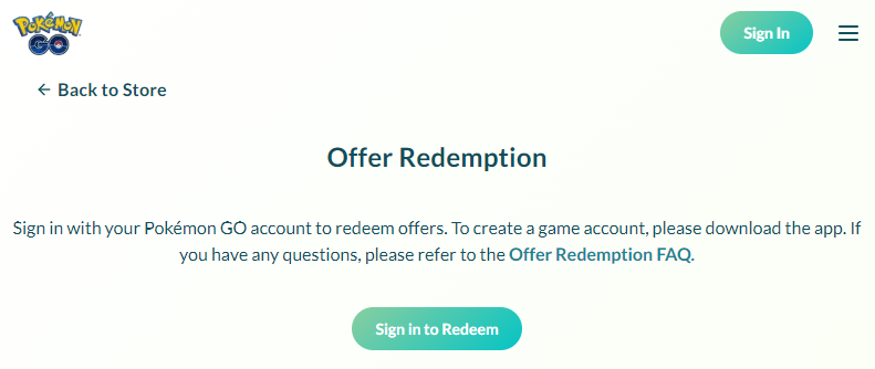 Pokémon Go promo code
