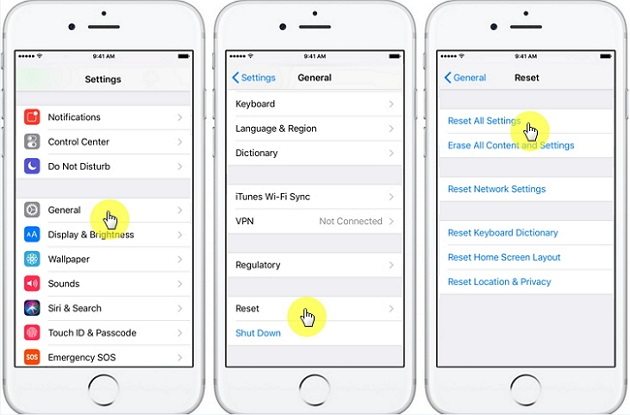 what does it mean to reset encrypted data on an iphone