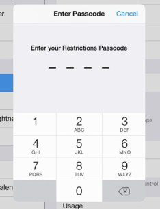 how to reset restrictions passcode