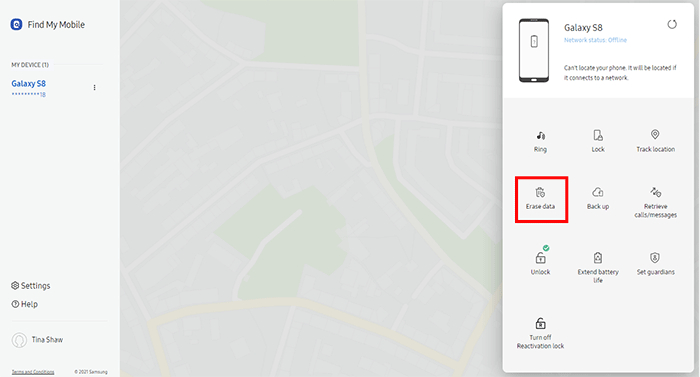 三星尋找我的手機擦除數據